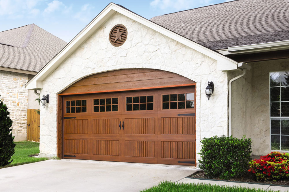 wide red oak garage door
