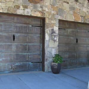 Copper garage doors