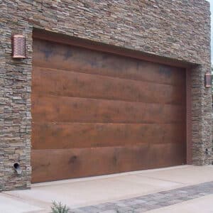 Copper garage doors design
