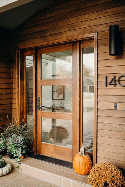 brown wooden door with panels