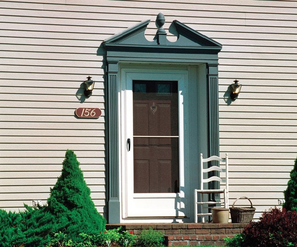front door of traditional home