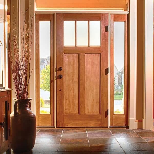 wooden door from inside the house